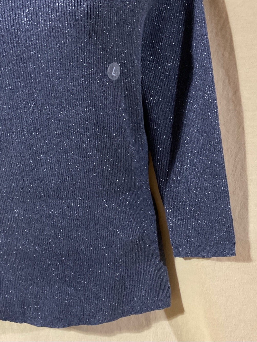 7th Avenue Design Studio Size L Metallic Turtleneck Sweater with Button Detail - Picture 4 of 7